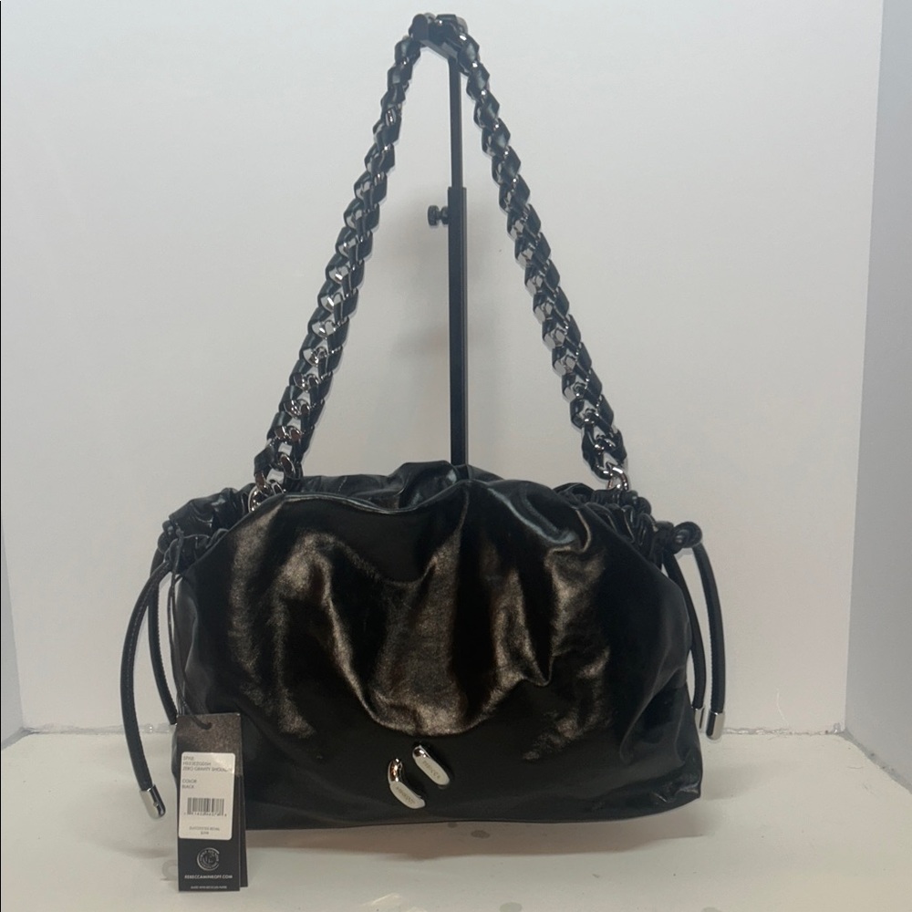 New Leather Rebecca Minkoff Shiny Black Shoulder Bag